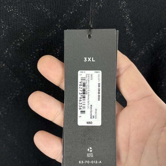 Shaquille O’Neal XLG Lurex Black Round Neck Sweater Big & Tall Size 3XL NWT - Picture 4 of 6